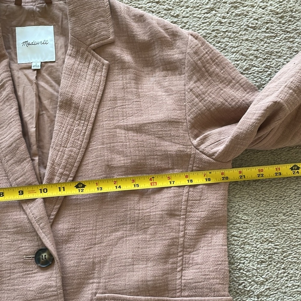 Madewell Larsen Blazer Cotton-Linen Relaxed Jacket W’s S Faded Earth Boho - Picture 9 of 16